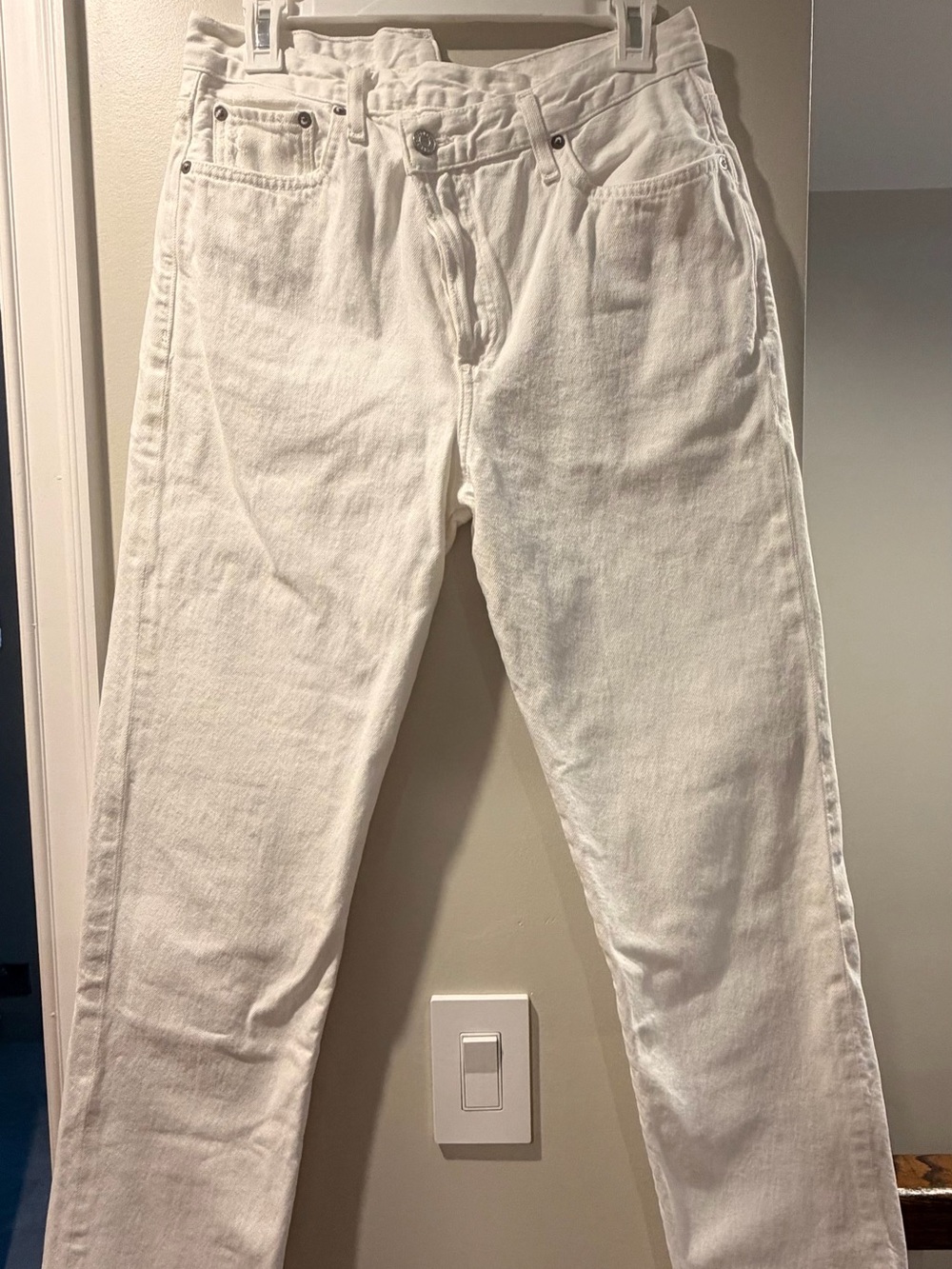 Agolde Men's Slim Straight White Jeans